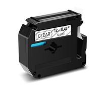 Label Tape Compatible with PT-100 PT-65 12mm Black On White M-K231 1PK 6PK