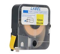 Label Tape Replacement Self Adhesive Label Maker Tape Clear Printing for MAX Line Machine LM 380E LM 390A LM 370A LM 380A LM 380EZ 12mm 26.2ft Yellow PET Material