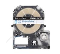 Label Tape Replacement Transparent Abrasion Resistant AntiCorrosion Label Maker Tape for King Jim Labeling Machine SR230C SR230CH SR530C Plastic 9mm Width 8m Length (9mm Transparent Background with