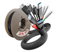 LTC Pro Cable Tube Self Closing Adjustable Cable Management Cover 25M - Bl