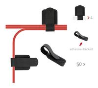 LABEL THE CABLE Self-Adhesive Hook and Loop Cable Holders for Perfect Cable Management - Cable Organisers for Walls & Desks - LTC WALL STRAPS - Pack of 50 - White - PRO 3120
