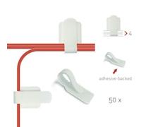 LABEL THE CABLE Pro Wall Cable Management Clips Self-Adhesive (White)