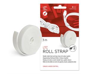 LABEL THE CABLE Roll of Double-Sided Hook and Loop Tape - Cable Ties Roll for Pe