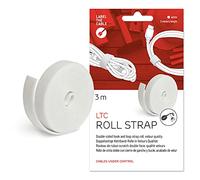 LABEL THE CABLE Roll of Double-Sided Hook and Loop Tape - Cable Ties Roll for Perfect Cable Management - Velour Quality - LTC ROLL Strap - 3 m x 16 mm - White - LTC 1220