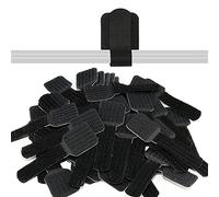 LABEL THE CABLE Self-Adhesive Hook and Loop Cable Holders for Perfect Cable Management - Cable Organisers for Walls & Desks - LTC WALL STRAPS - Pack of 50 - Black - PRO 3110