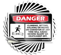 Label Vinyl Wall Art Danger Climbing, Sitting, Walking Or Riding On Conveyor At Any Time & Teacher for Adult Easy Apply Drinking Signs for Home Bar(20X30CM-1Pcs)