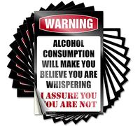 Label Warning Alcohol Consumption for Bar Decor for Home & Motorcycle Helmet - Water Bottle Waterproof Funny Bumper Stickers for Cars(8X12CM-5Pcs)