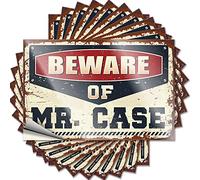 Label with Beware of Mr. Case Bathroom Decor Funny Magnetic Arch Wall