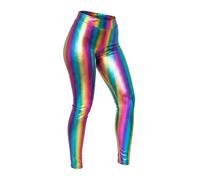 Labela® Kids & Adults Wet Look Metallic Leggings Shiny Disco Full Length Stretch Tights for Girls Women Dance Party and Festival Fancy Dress