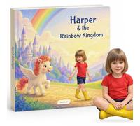 labelandleaf Personalised Children's Story Book - The Rainbow Kingdom - Custom Name and Photo Hardcover, 8 x 8 Inch, Ages 2-6