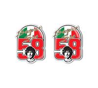 labelbike - 2 Exclusive Motorcycle Resin Stickers MARCO SIMONCELLI SUPER SIC TRIBUTE TRIBUTE 58