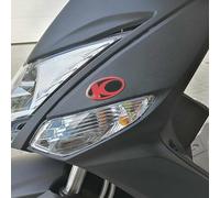 labelbike - 2 Stickers Resin Gel 3D Compatible for Scooter Kymco Xciting Black-Red New