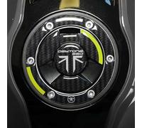 labelbike 3D Motorcycle Tank Cap Sticker compatible with Triumph | Daytona 660 2024, Resin Protection, Anti-scratch, Decoration, Yellow Carbon Black