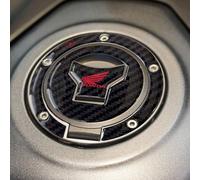 labelbike - 3D Sticker Motorcycle Fuel Tank Cap 5-Holes Protection and Decoration in Resin Officially License compatible with Honda - Carbon Color and Red Logo