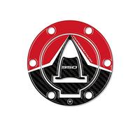 labelbike - 3D Sticker Motorcycle Fuel Tank Cap Protection and Decoration in Resin compatible with Ducati Hypermotard 950 2019-2024 Color Carbon Red