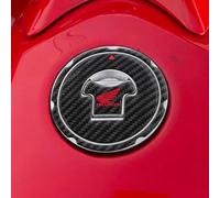 labelbike - 3D Sticker Motorcycle Fuel Tank Cap without Holes Protection and Decoration in Resin Officially License compatible with Honda - Carbon Color with Red Logo
