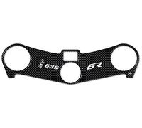 labelbike - 3D Sticker Motorcycle Steering Fork Plate Protection and Decoration in Resin compatible with Kawasaki ZX-6R 2003-2004 - Carbon Color