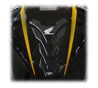 labelbike - 3D Sticker Motorcycle Tank Pad Protection and Decoration in Resin with Official Honda License - Carbon Effect and White Honda Logo