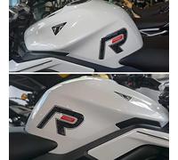 labelbike - 3D Stickers Motorcycle Tank Side Letters R Decorations and Protections in Resin Compatible with Triumph Street Triple 765 R 2023 - Color Carbon Red