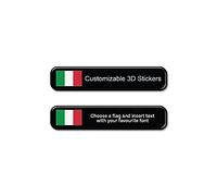 Labelbike Pair of Stickers 1x5 cm Customized Resin 3D Effect Flag + Name - 2 Waterproof Labels for Tank Bike Frame Bicycle Helmet Bike Motorbike Tuning Rally Style car