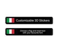 Labelbike Pair of Stickers 2x13.5 cm Customized Resin 3D Effect Flag + Name - 2 Waterproof Labels for Tank Bike Frame Bicycle Helmet Bike Motorbike Tuning Rally Style car