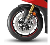 labelbike - Stickers Stripes Motorcycle Rims Wheels 17 Tuning Protection Kit compatible with Ducati Monster - Red Color