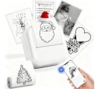 LabelCenter Mini Sticker Printer for Smartphone - Bluetooth M02L Thermal Printer 203DPI, Includes 1 Paper Rolls for Study, Notes, Photos, Gifts, Anatomy Diagrams, White