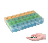 Labeled Day Pill Case - Track, Portable Daily Box, | Compact Weekly Pill Carrier, Practical Medicine Storage Option For Daily Dosage Planning Travel Packing Or Elderly Care