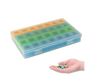 Labeled Day Pill Case - Track, Portable Daily Box, | Compact Weekly Pill Carrier, Practical Medicine Storage Option For Daily Dosage Planning Travel Packing Or Elderly Care
