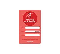 LabelFresh Please Clean Me Labels 500 per roll Red Removable Labels Cleaning Stickers Sanitation Hygiene Procedure