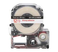 Labeling Tape 12mm Anti Wear Resistant Scratch Proof High Temperature Proof Label Maker Tape for King Jim Printer School Supplies Office Use Plastic Material 7.3x6.3x2cm (12mm White Background with