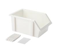Labelled Storage Bins Layered Storage Box Desk Organizer with Labels Stackable Multi-box Storage Set for Neat Orderly Office Desk Organization White