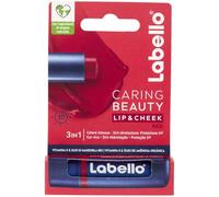 Labello Caring Beauty Lip & Cheek Red 4.8 g Lip and Cheek Lip Balm with a Red Note, Tinted Lip Balm and Blush Stick 2 in 1, Moisturising Lip Balm with SPF 30 Protection