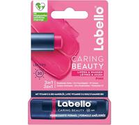 Labello Caring Beauty Pink Lip Balm with Colour and Sun Protection, Coloured Lip Care with SPF 30, Vitamin E and Organic Almond Oil, Lip Balm for Lips and Cheeks (4.8 g)