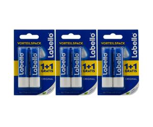 Labello Lip Balm Original 3 X 2 Pieces 4.8G 24H Care Without Mineral Oils