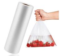 LabelMore 12'' x 16'' Plastic Produce Bags on a Roll, Clear, Food Storage Bags for Bread, Vegetable, Fruits and Meat, 350 Bags/Roll