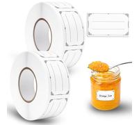 Labels for Jars, 2 Rolls 1200 Self Adhesive Jar Labels, Easy Peel Off Stickers for Food Storage, Jams, Freezer Containers, Kitchen Organization, Home and Commercial Use