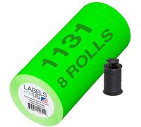 Labels for Monarch 1131 Labeler - Green - 20,000 Labels - Pack with 8 Rolls - Ink Roller Included - Made and Delivered by Labels for Us