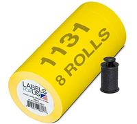 Labels for Monarch 1131 Labeler - Yellow - 20,000 Labels - Pack with 8 Rolls - Ink Roller Included - Made and Delivered by Labels for Us