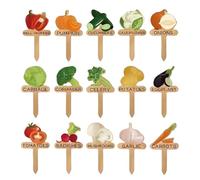 Labels for - Waterproof Outdoor Garden Labels - Weatherproof Wooden Sticks 15 Pieces for Labeling Flower Pots Greenhouse Outdoor Garden