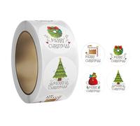 Labels Roll - 6.8x2.5cm, Cartoon Patterns Round Labels Assortment | Presents Wrapping Paper | 500pcs Adhesive Holiday Stickers for Gift Wrapping, Cards & Party Favors