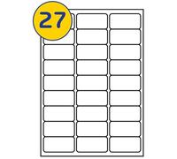 LABELS4U 100 Sheets A4, 27 Labels per Sheet, Size 63.5 x 29.6mm, Ideal for FBA Labels (2700 Labels)