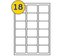 LABELS4U 20 Sheets A4, 18 Labels per Sheet, Size 63.5 x 46.6mm (360 Labels)