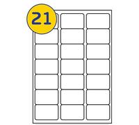 LABELS4U 20 Sheets A4, 21 Labels per Sheet, Size 63.5 x 38.1mm (420 Labels)