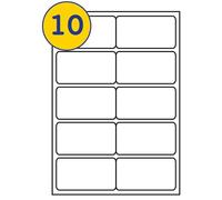 LABELS4U 50 Sheets A4, 10 Labels per Sheet, Size 101.6 x 50.8mm (500 Labels)