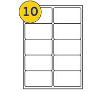 LABELS4U 50 Sheets A4, 10 Labels per Sheet, Size 99.1 x 57mm (500 Labels)
