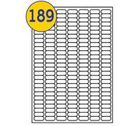 LABELS4U 50 Sheets A4, 189 Labels per Sheet, Size 25.4 x 10mm (9450 Labels)