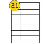 LABELS4U 50 Sheets A4, 21 Labels per Sheet, Size 70 x 38mm (1050 Labels)