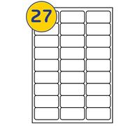 LABELS4U 50 Sheets A4, 27 Labels per Sheet, Size 63.5 x 29.6mm, Ideal for FBA Labels (1200 Labels)