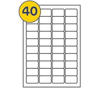LABELS4U 50 Sheets A4, 40 Labels per Sheet, Size 45.7 x 25.4mm (2000 Labels)